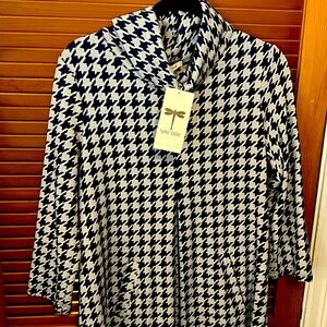 Blue and gray houndstooth brand new with tags fall dress with pockets